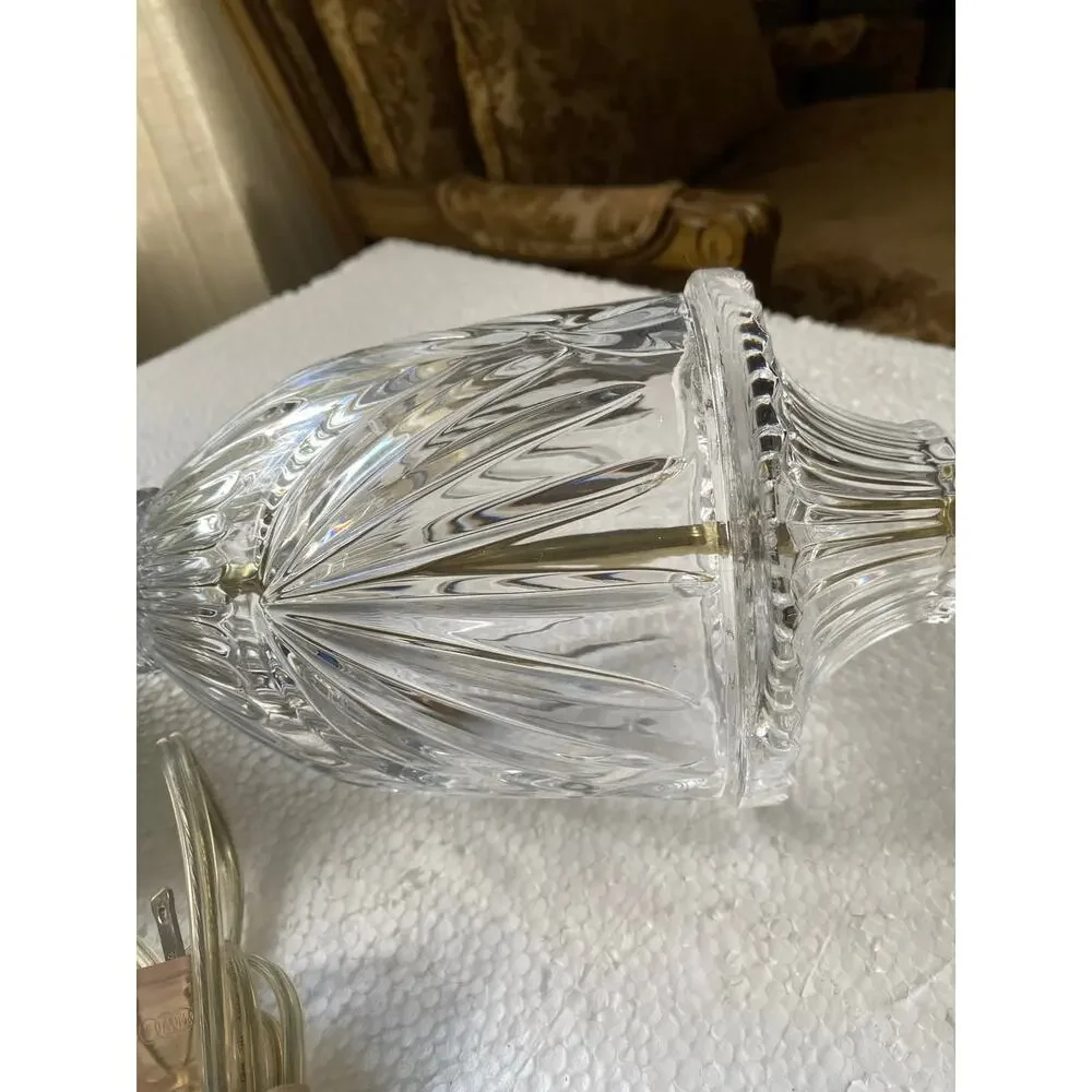 vintage cut-glass or crystal table lamp Hollywood Regency or Neoclassical styles
